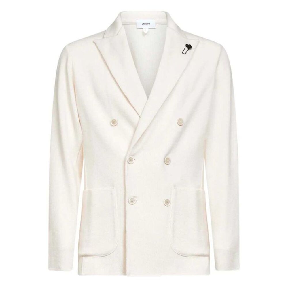 Lardini Men Double-Breasted Virgin Wool Blazer